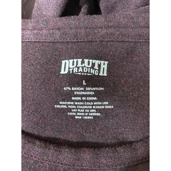 DULUTH TRADING CO Women’s Large Wearwithall Ponte Knit Burgundy Dress - Picture 7 of 8